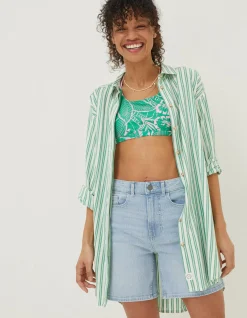 Women FatFace Shirts & Blouses|Billie Stripe Longline Shirt