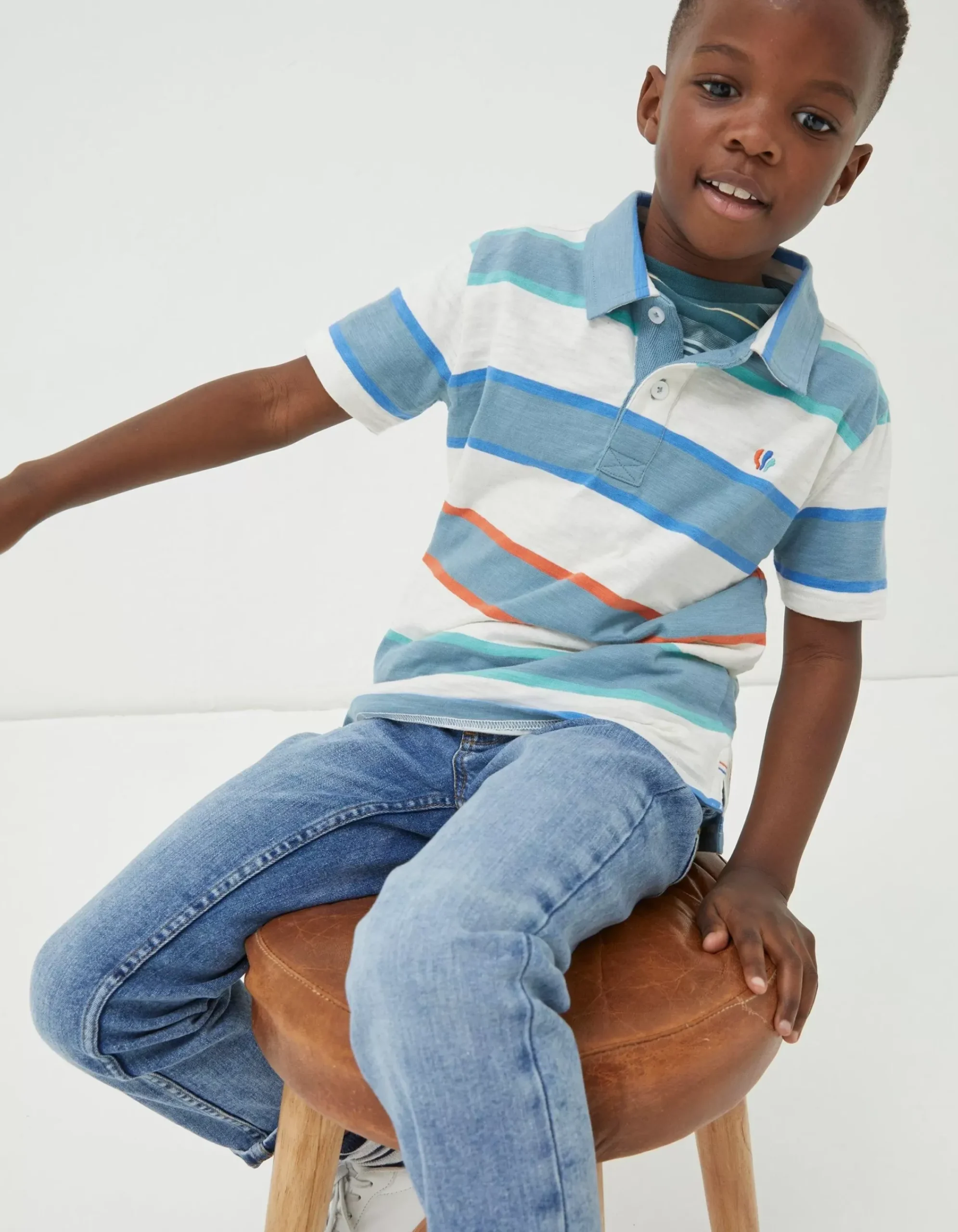 Boys FatFace View All|Block Stripe Polo