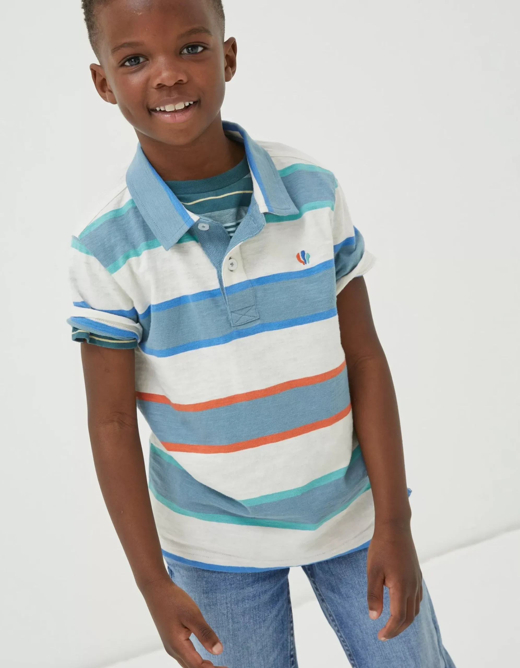 Boys FatFace View All|Block Stripe Polo