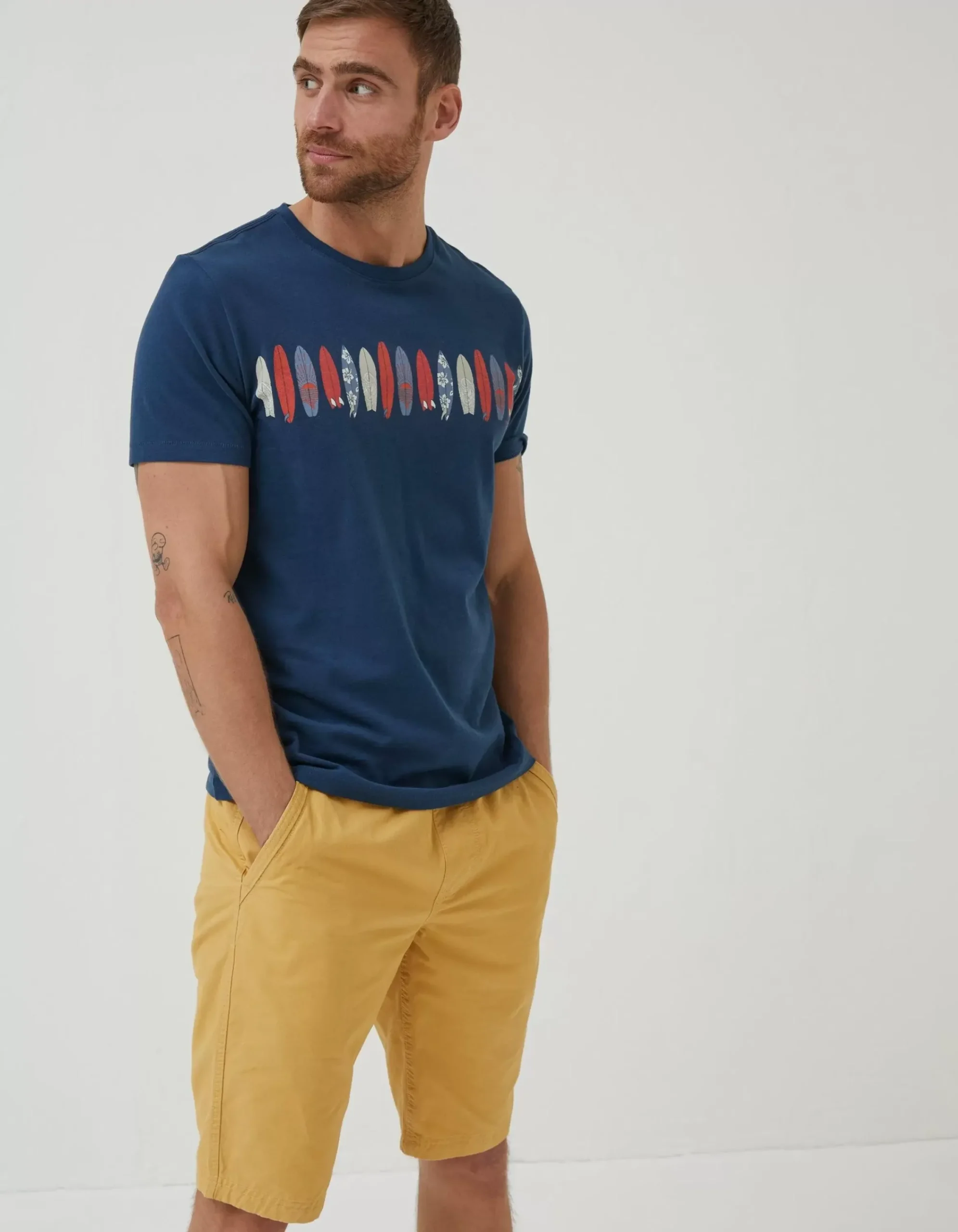 Men FatFace T-Shirts|Board Line Up T-Shirt