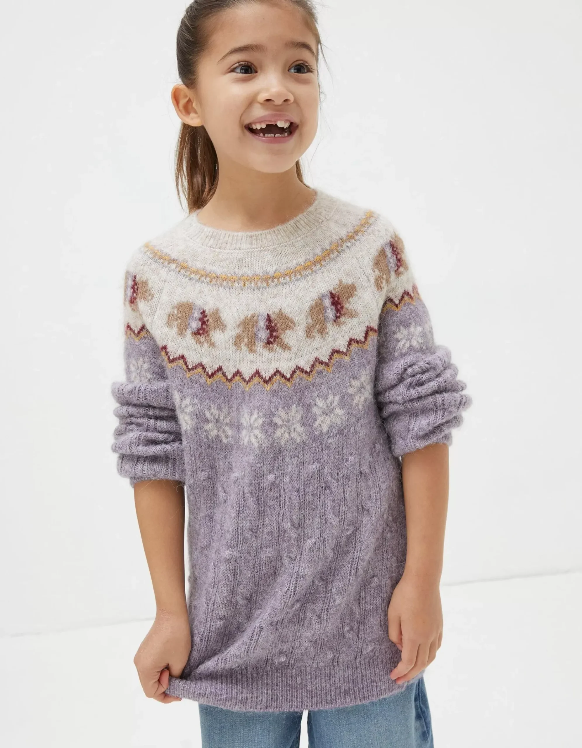 Girls FatFace View All|Bobbi Bear Knitted Crew Jumper