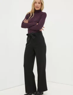 Women FatFace Trousers & Leggings|Bodi Belted Drape Trousers