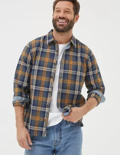 Men FatFace View All|Bonby Indigo Check Shirt