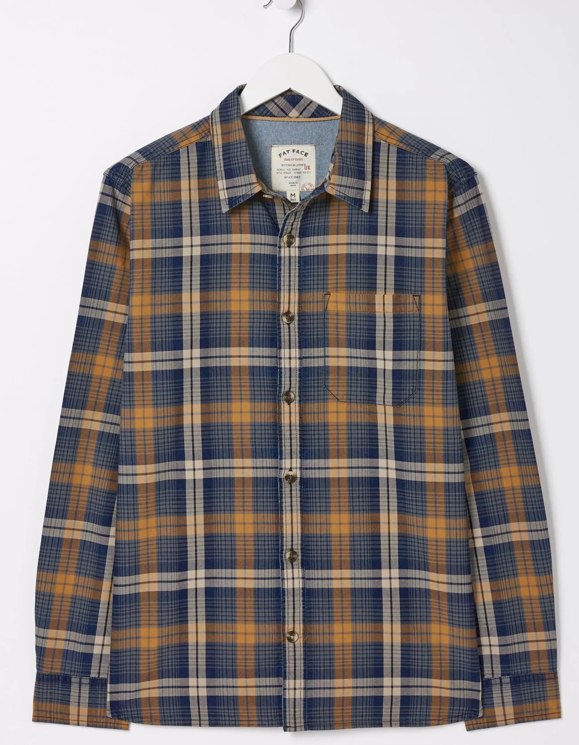 Men FatFace View All|Bonby Indigo Check Shirt