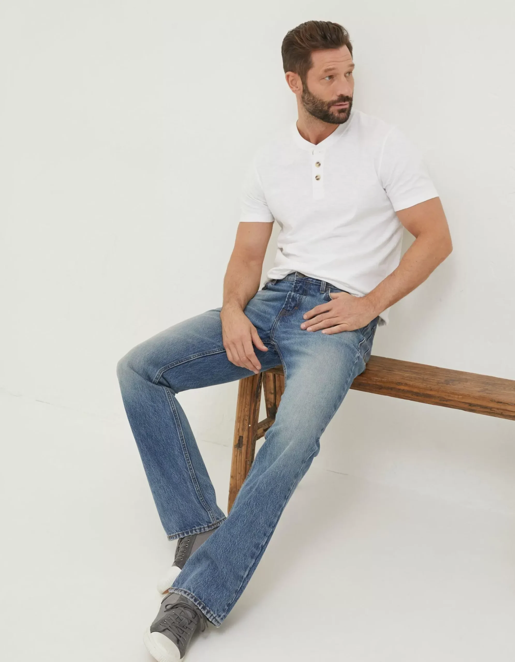 Men FatFace Jeans|Bootcut Authentic Wash Jeans