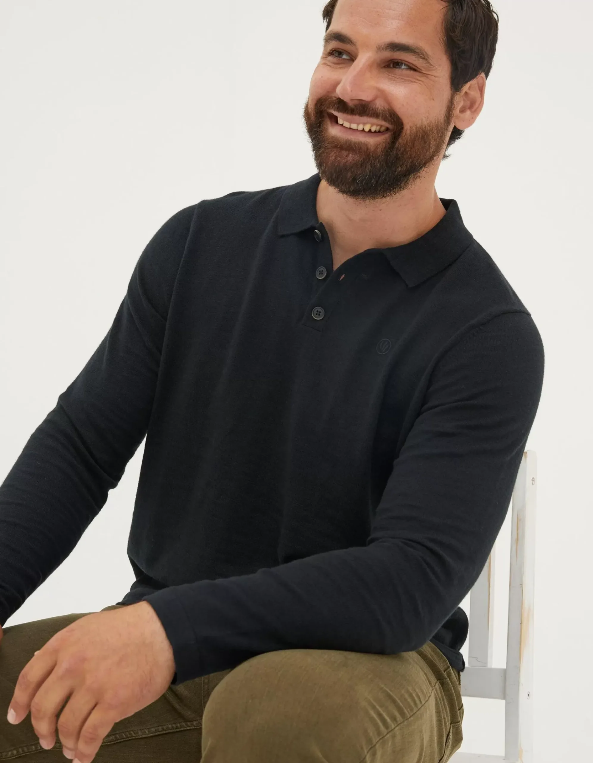 Men FatFace Knitwear|Braunton Collared Jumper