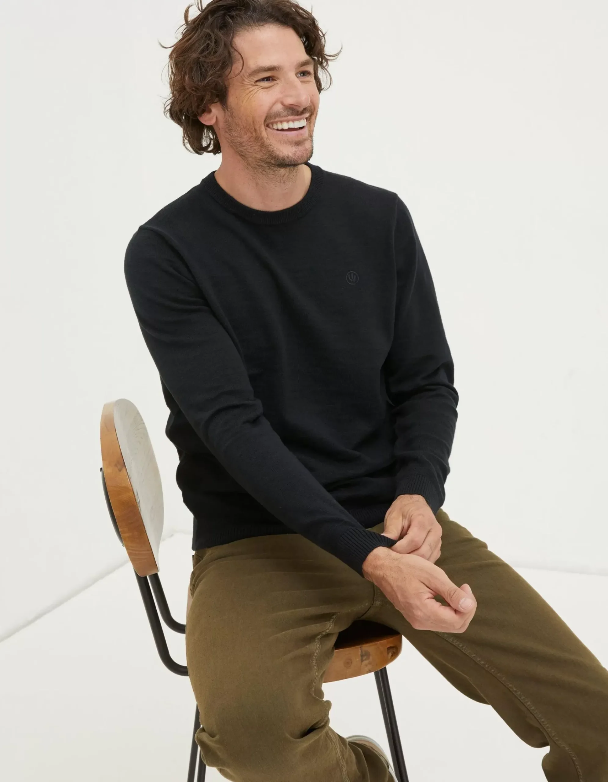 Men FatFace Knitwear|Braunton Crew Jumper