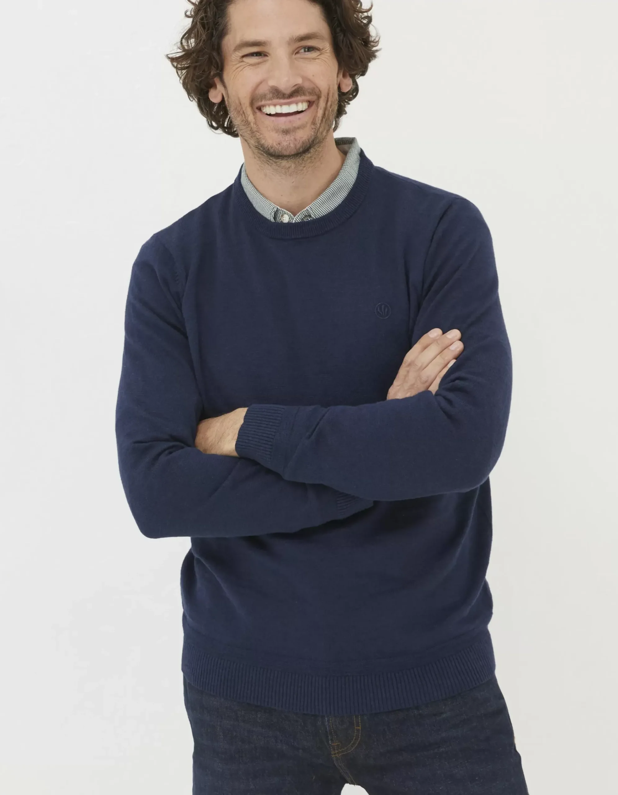 Men FatFace Knitwear|Braunton Crew Jumper