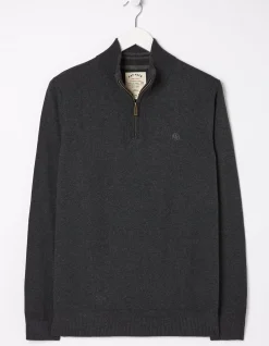 Men FatFace Knitwear|Braunton Half Neck Jumper
