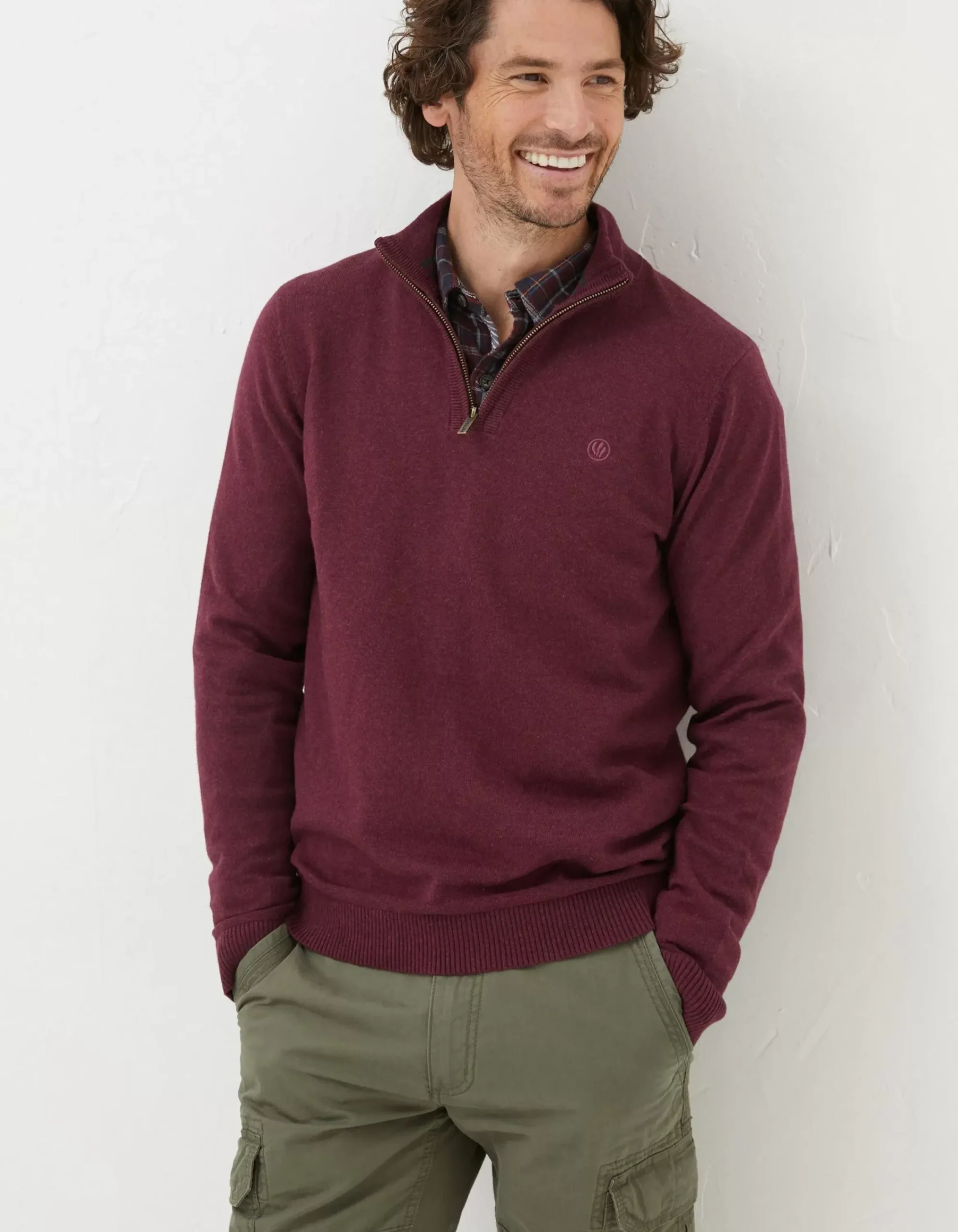 Men FatFace View All|Braunton Half Neck Jumper