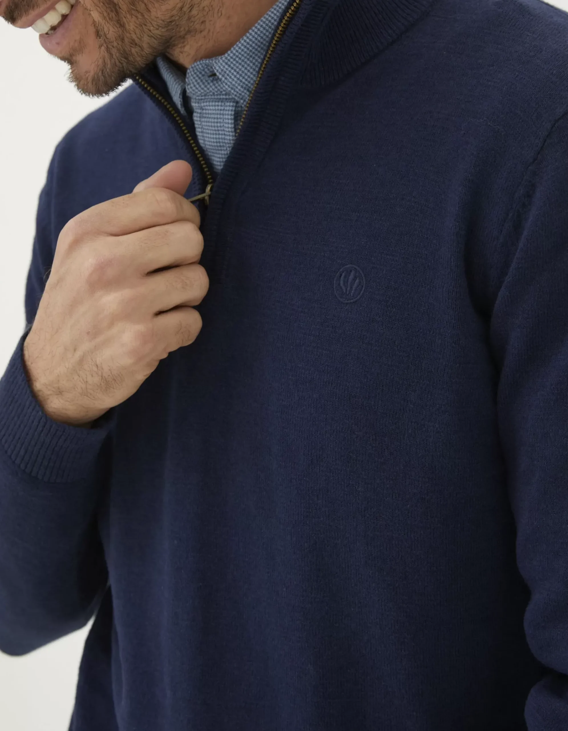 Men FatFace Knitwear|Braunton Half Neck Jumper
