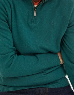 Men FatFace Knitwear|Braunton Half Neck Jumper