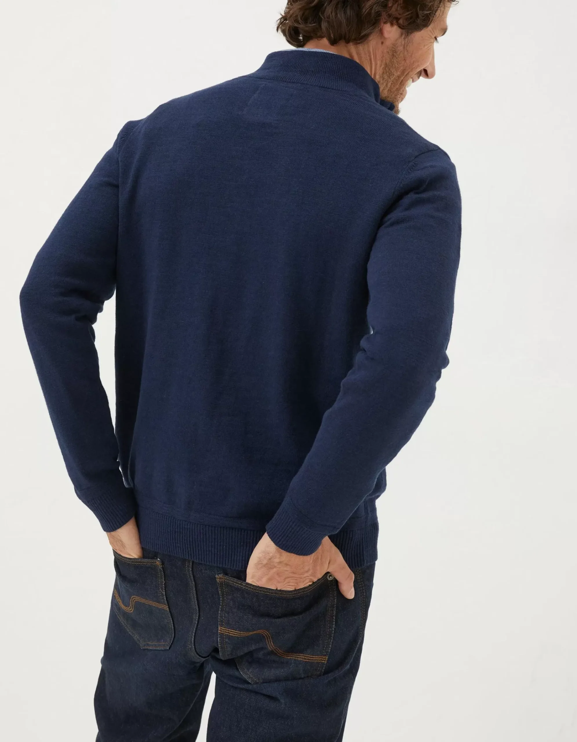 Men FatFace Knitwear|Braunton Half Neck Jumper