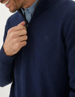 Men FatFace Knitwear|Braunton Half Neck Jumper