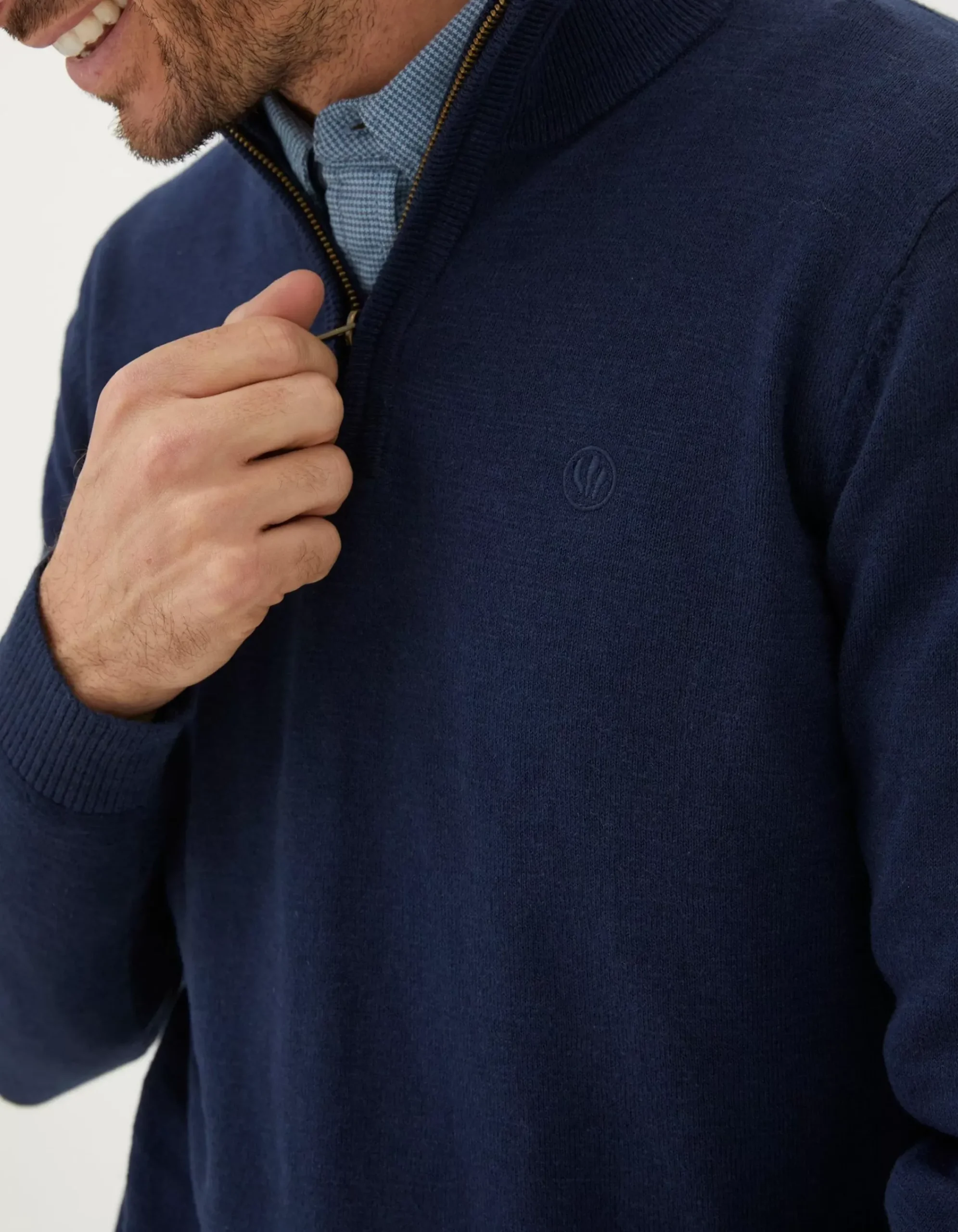 Men FatFace Knitwear|Braunton Half Neck Jumper