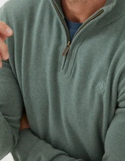 Men FatFace Knitwear|Braunton Half Neck Jumper