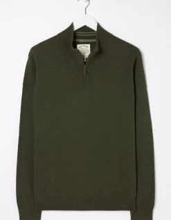 Men FatFace Knitwear|Braunton Textured Half Neck