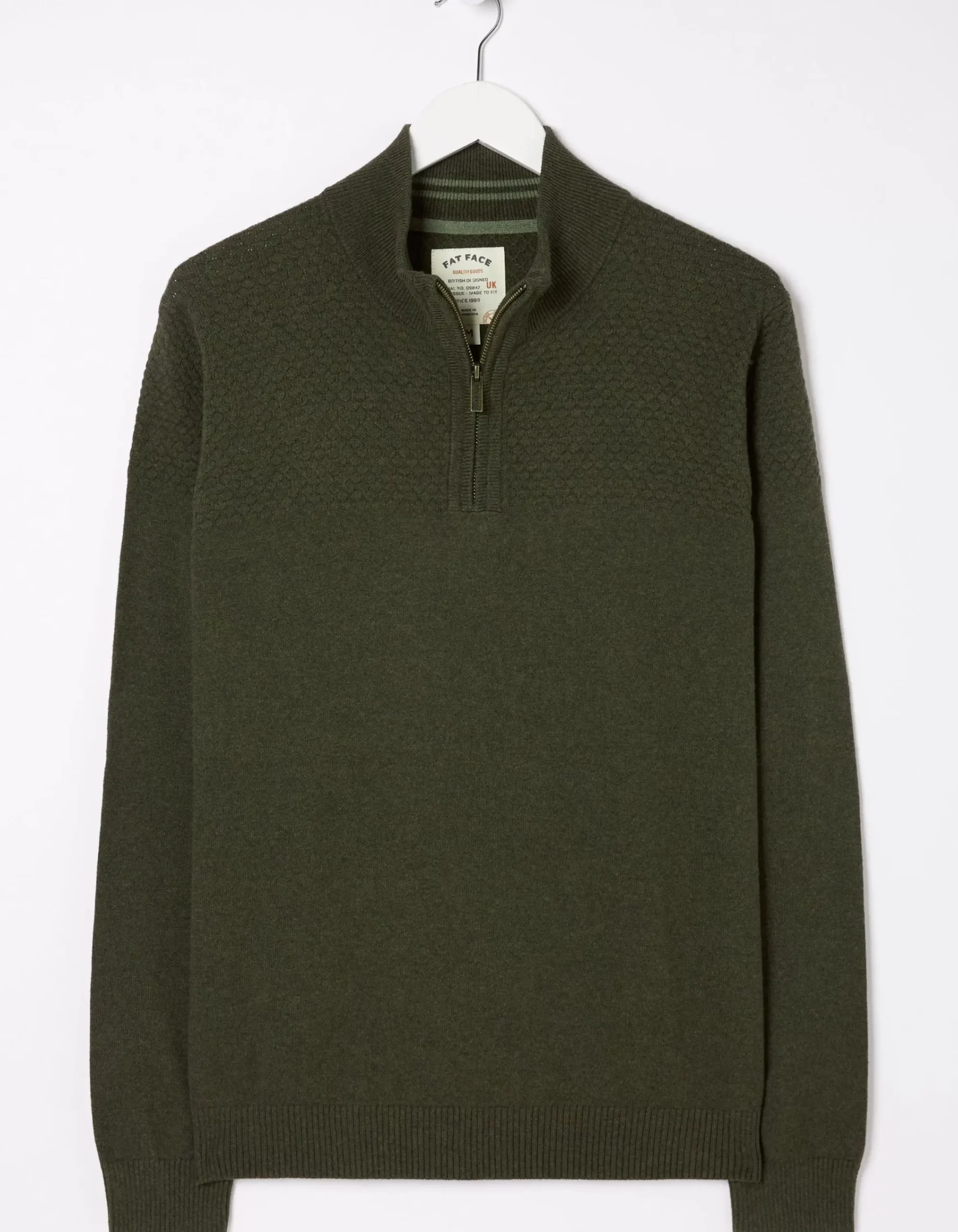 Men FatFace Knitwear|Braunton Textured Half Neck