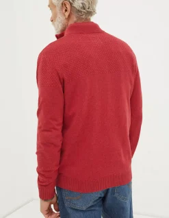 Men FatFace Knitwear|Braunton Textured Half Neck