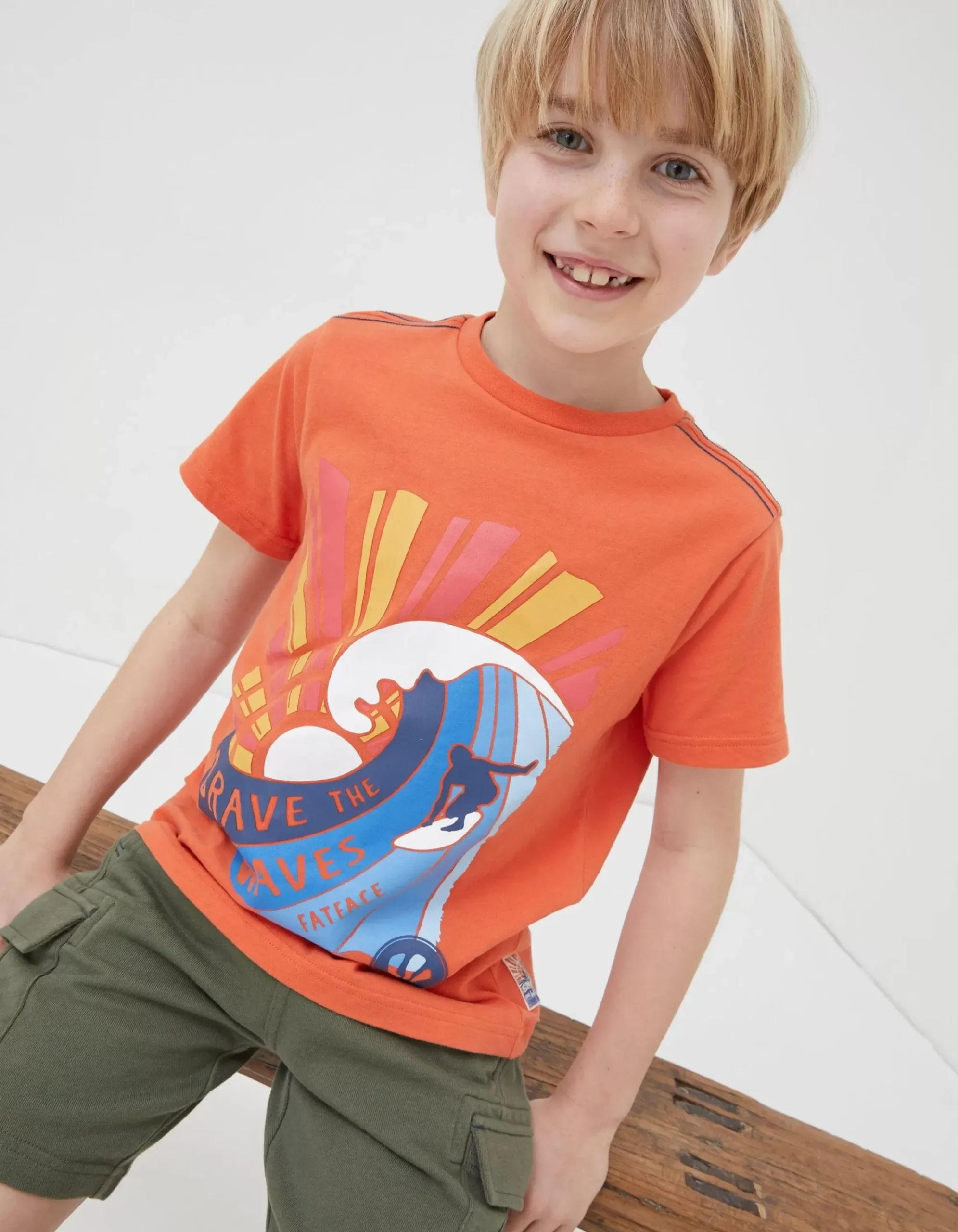 Boys FatFace View All|Brave The Waves Graphic T-Shirt