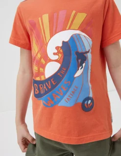 Boys FatFace View All|Brave The Waves Graphic T-Shirt