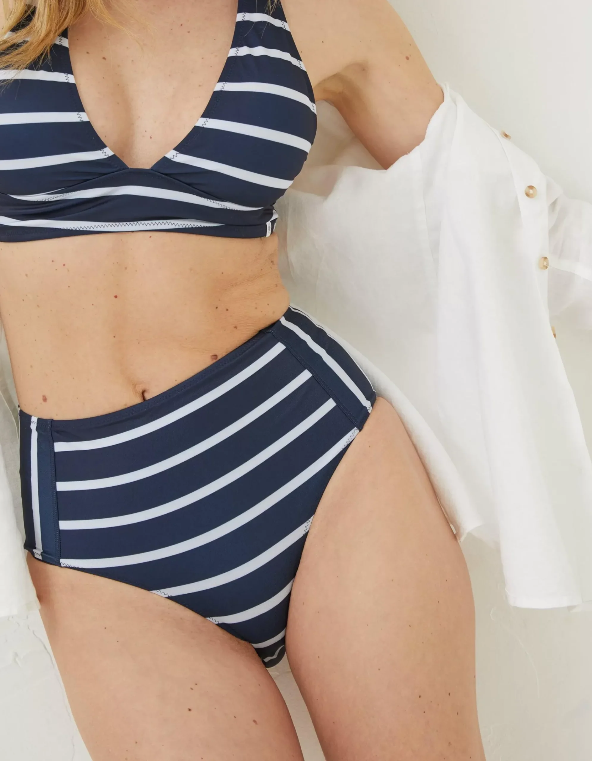 Women FatFace Beachwear & Swimwear|Breton High Waisted Bikini Bottoms