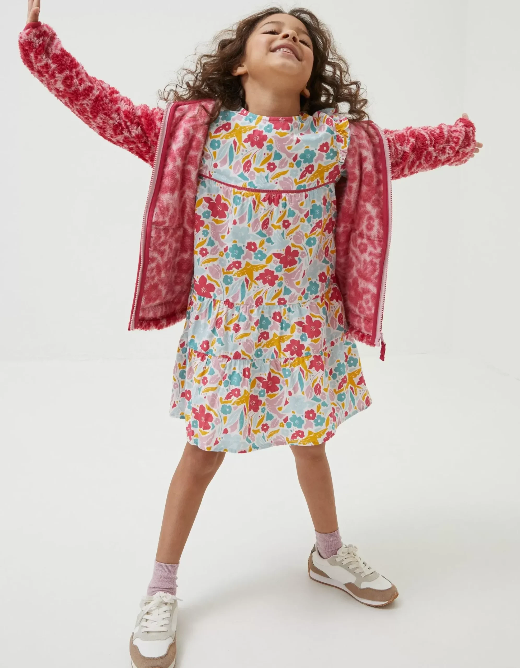 Girls FatFace View All|Bright Blooms Zip Through Fleece