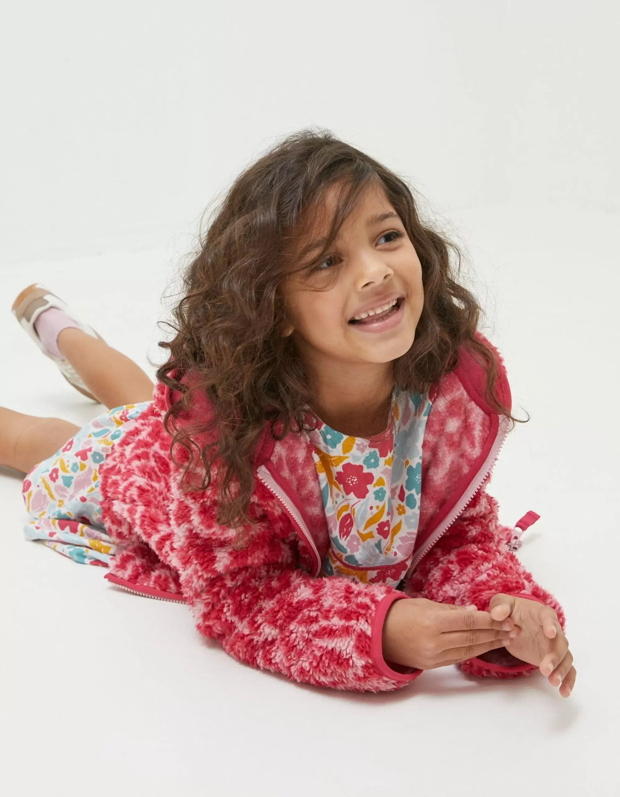 Girls FatFace View All|Bright Blooms Zip Through Fleece