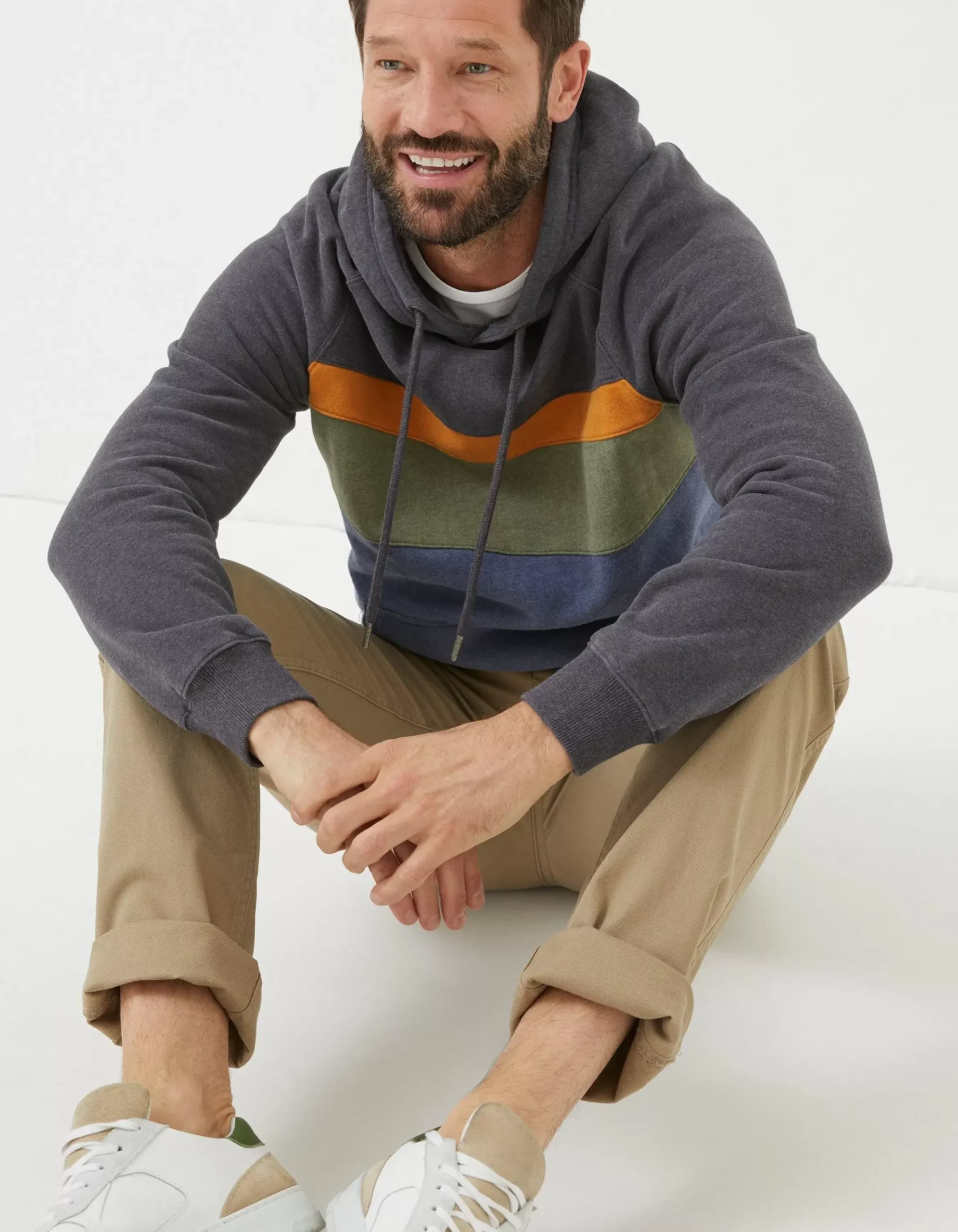 Men FatFace Sweatshirts & Hoodies|Brooke Cut And Sew Hoodie