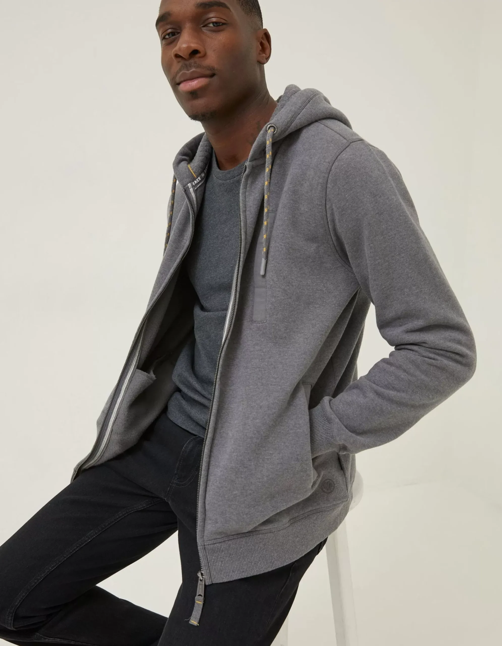 Men FatFace Sweatshirts & Hoodies|Brooke Zip Through Hoodie