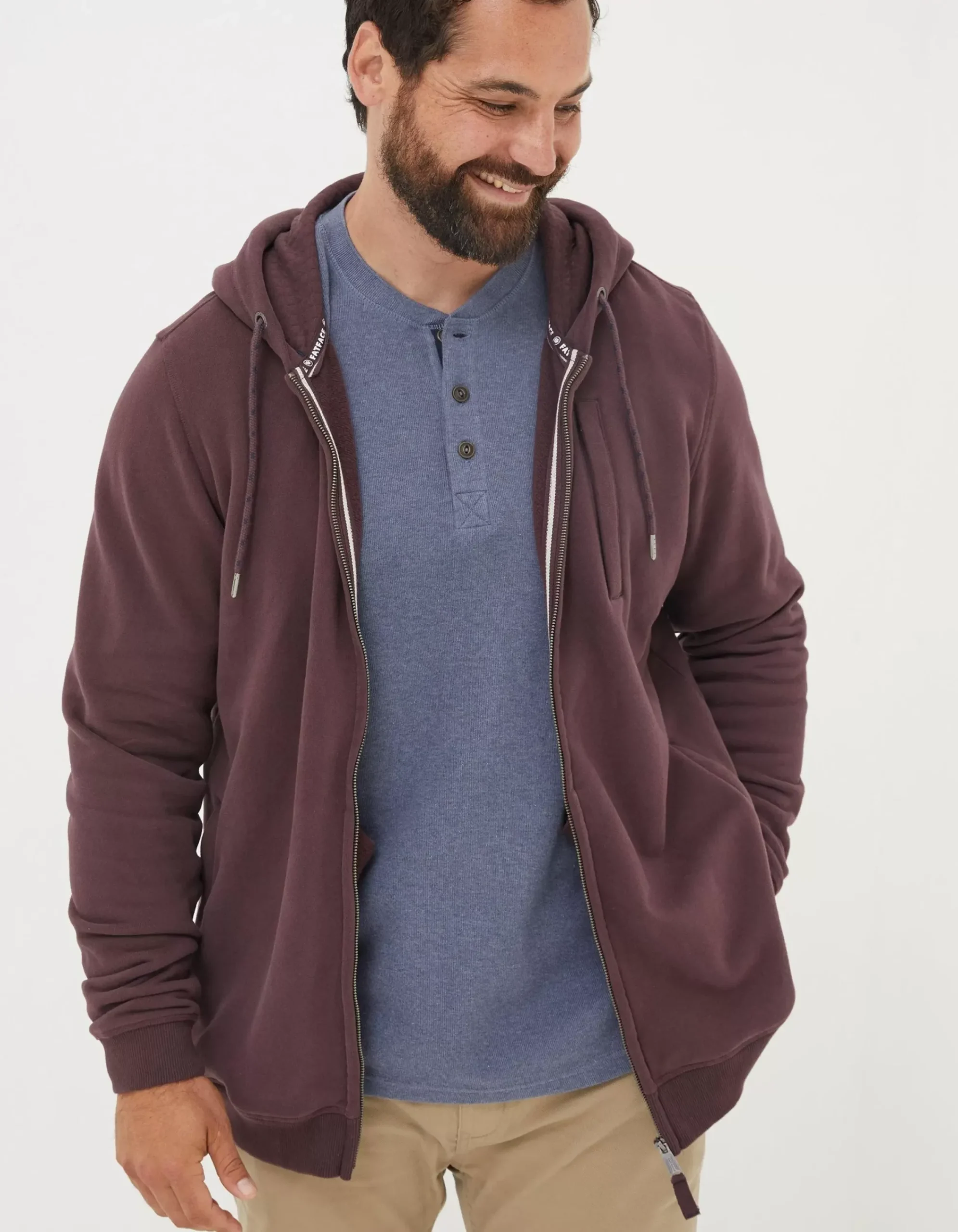 Men FatFace Sweatshirts & Hoodies|Brooke Zip Through Hoodie