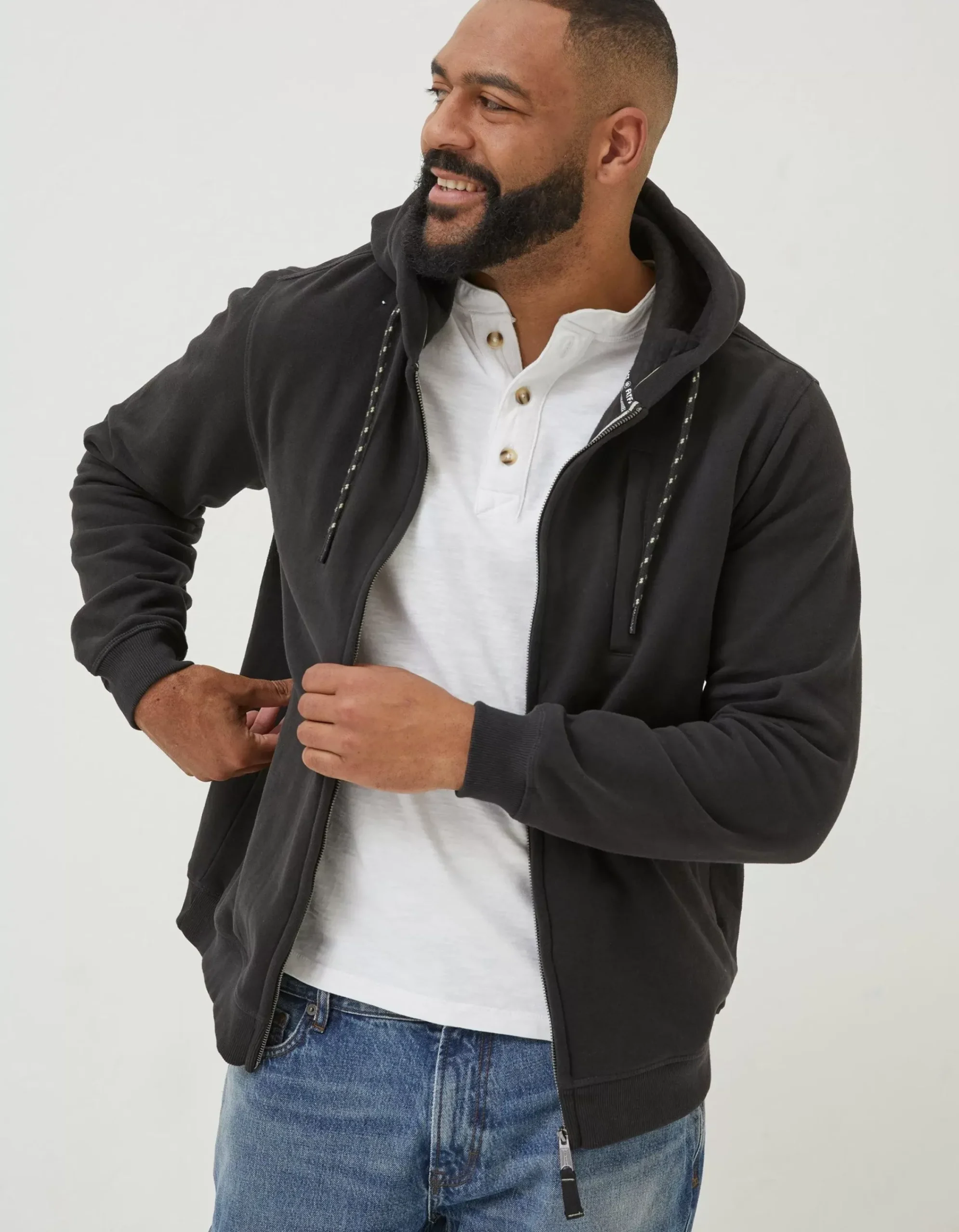 Men FatFace Sweatshirts & Hoodies|Brooke Zip Through Hoodie