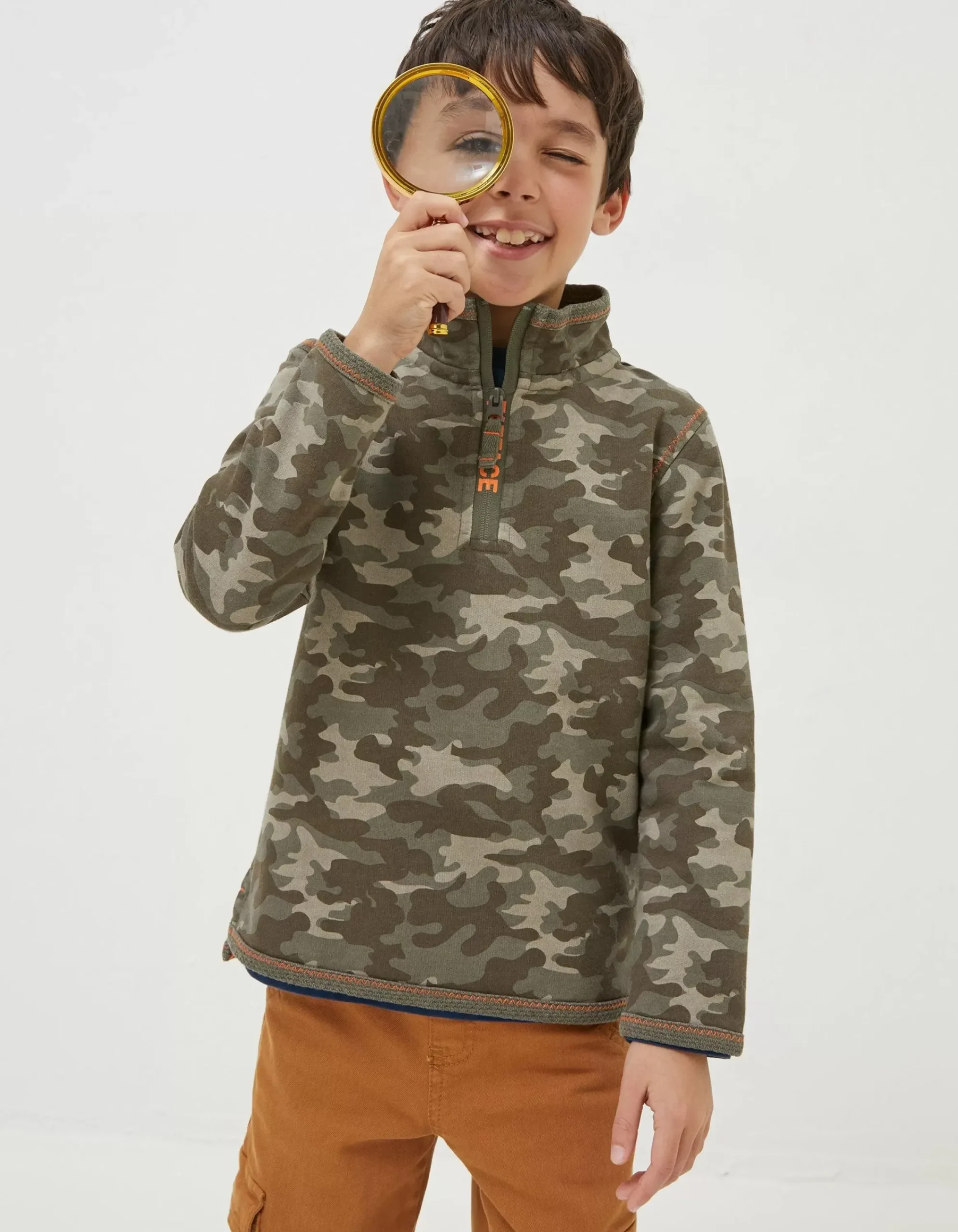 Boys FatFace View All|Bude Camo Sweatshirt