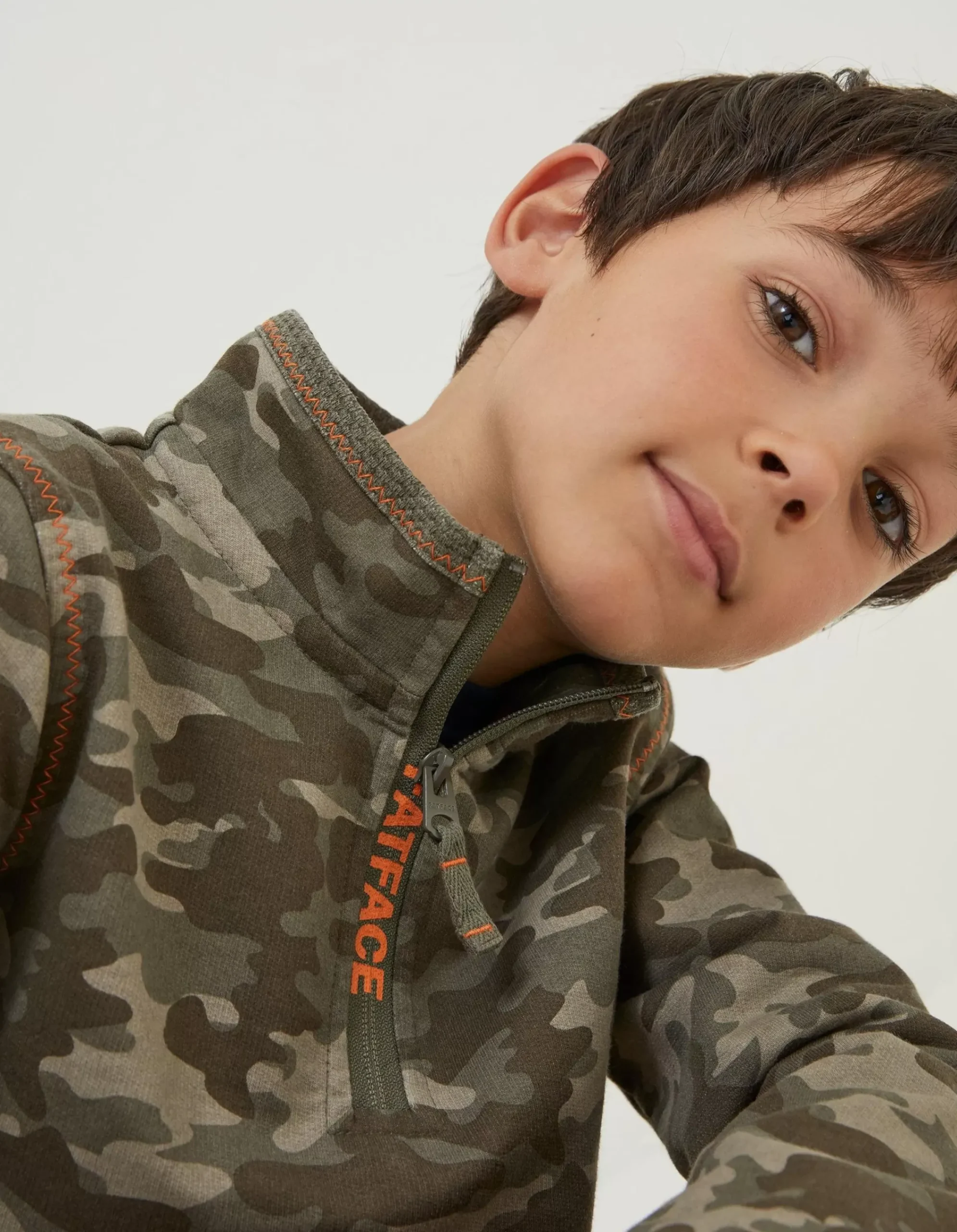 Boys FatFace View All|Bude Camo Sweatshirt