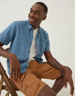 Men FatFace Shirts|Bugle Linen Cotton Shirt
