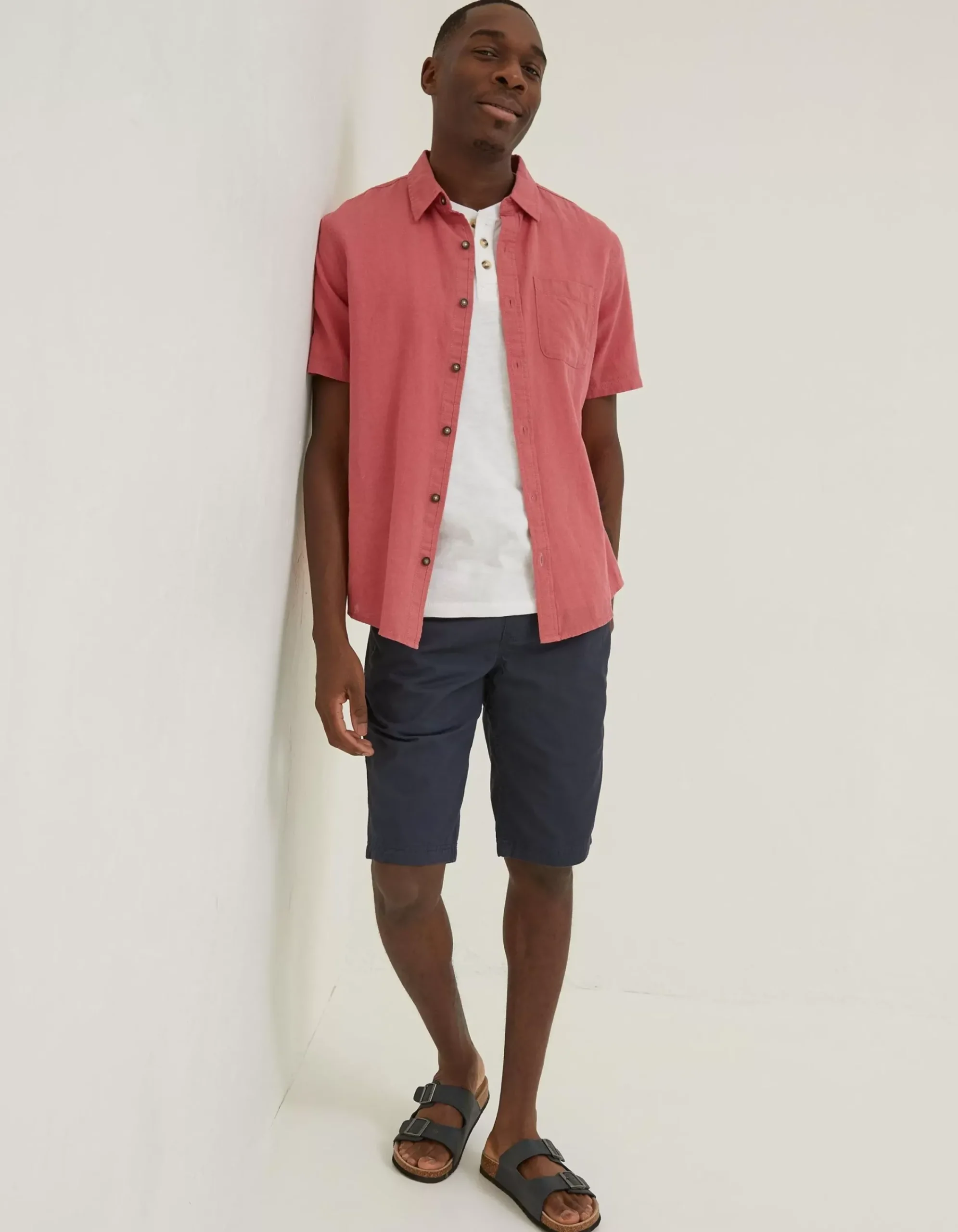 Men FatFace Shirts|Bugle Linen Cotton Shirt