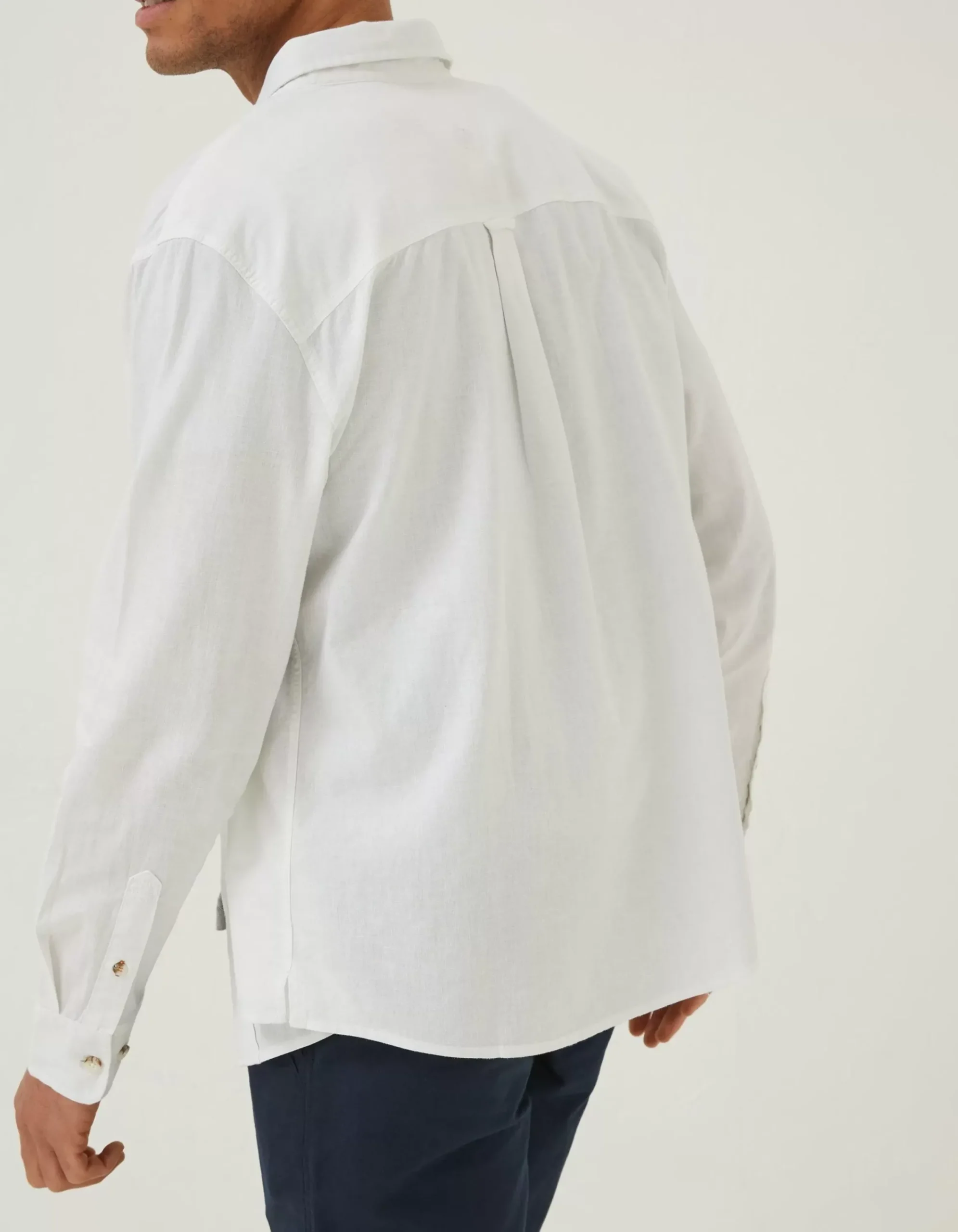 Men FatFace Shirts|Bugle Linen Cotton Shirt