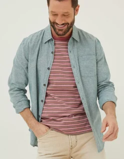Men FatFace Shirts|Bugle Linen Cotton Shirt