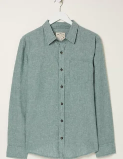 Men FatFace Shirts|Bugle Linen Cotton Shirt