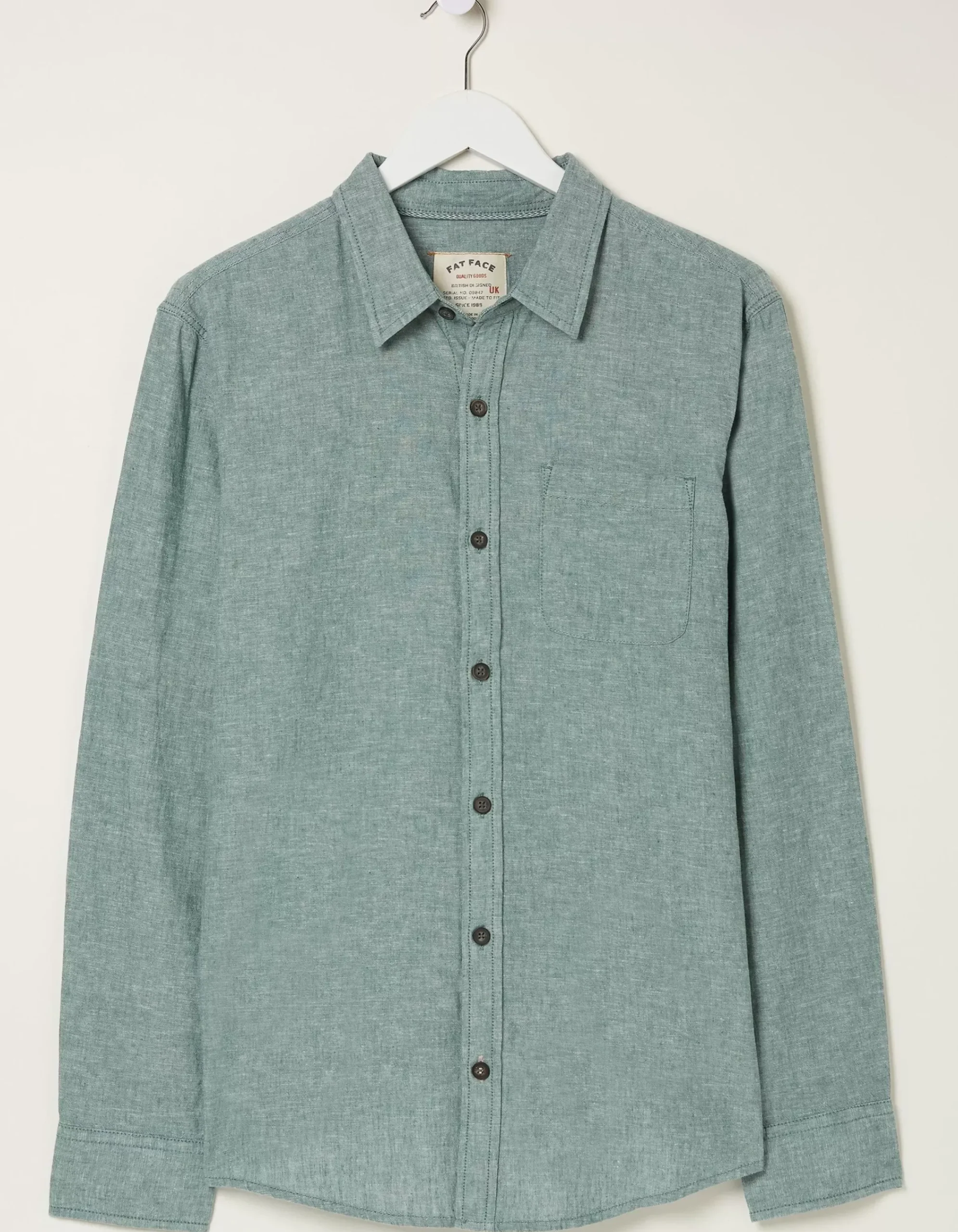 Men FatFace Shirts|Bugle Linen Cotton Shirt