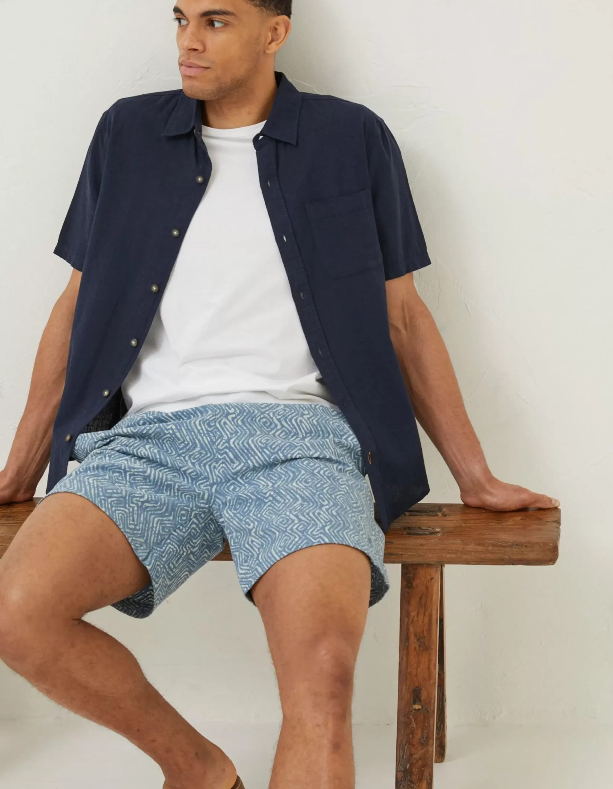 Men FatFace Shirts|Bugle Linen Cotton Shirt