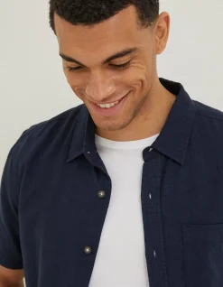 Men FatFace Shirts|Bugle Linen Cotton Shirt