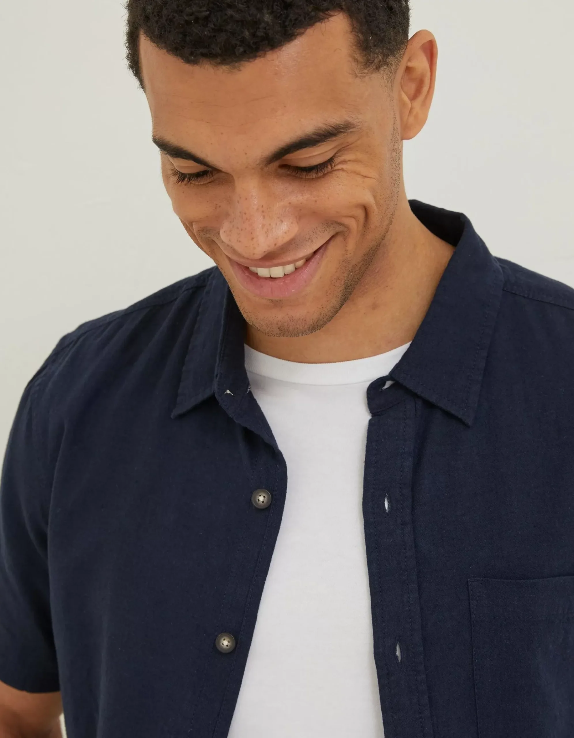 Men FatFace Shirts|Bugle Linen Cotton Shirt