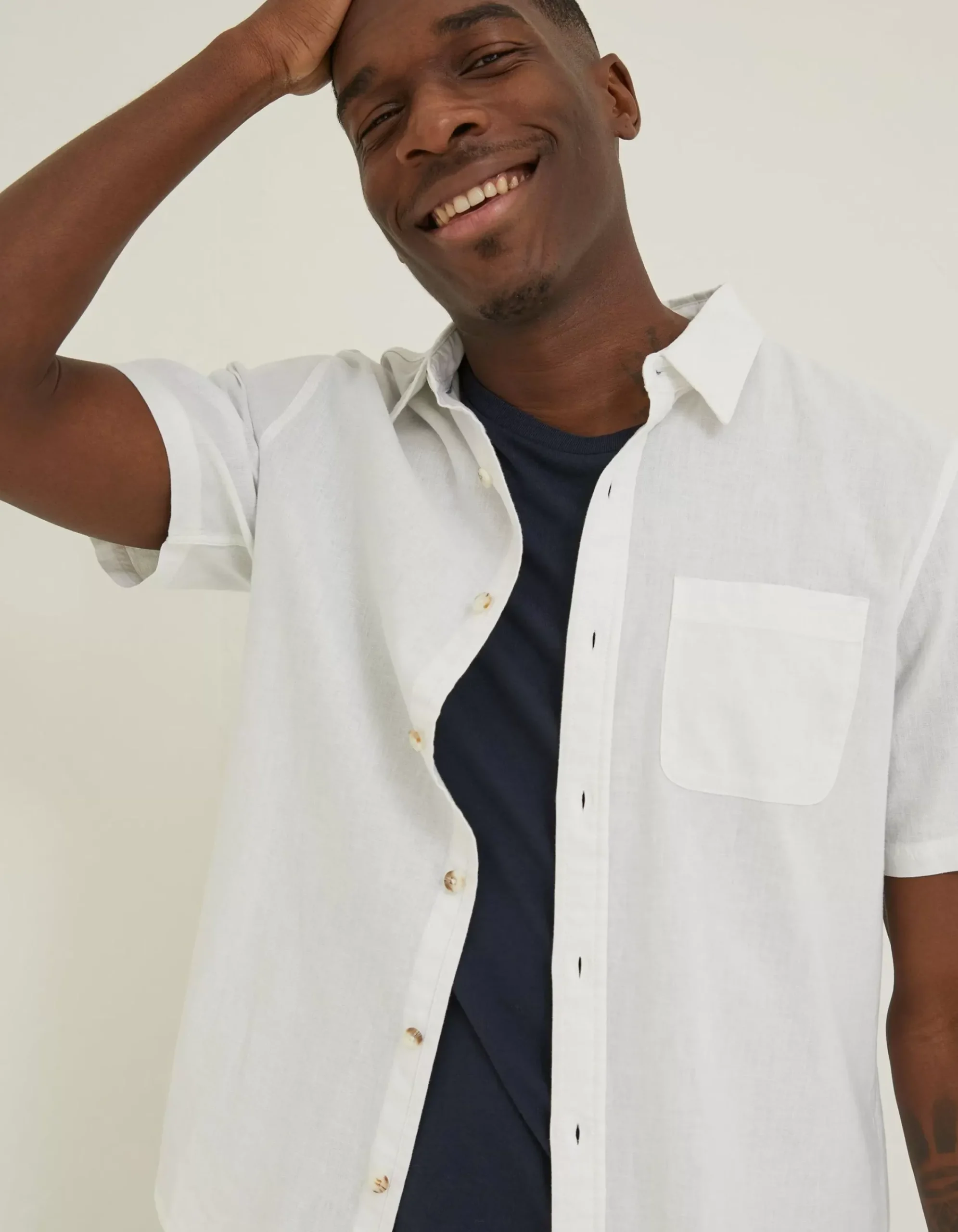 Men FatFace Shirts|Bugle Linen Cotton Shirt