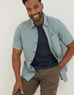 Men FatFace Shirts|Bugle Linen Cotton Shirt