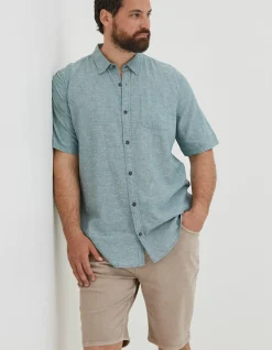 Men FatFace Shirts|Bugle Linen Cotton Shirt