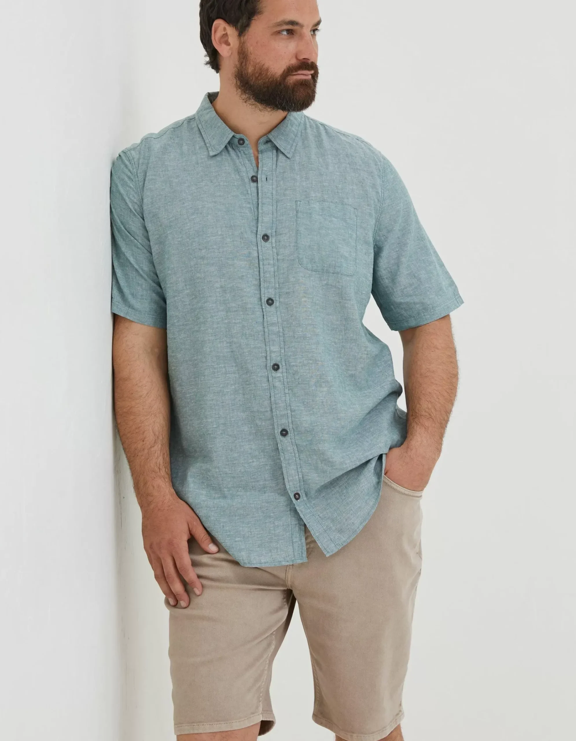 Men FatFace Shirts|Bugle Linen Cotton Shirt