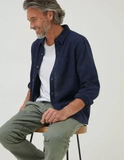 Men FatFace Shirts|Bugle Linen Cotton Shirt