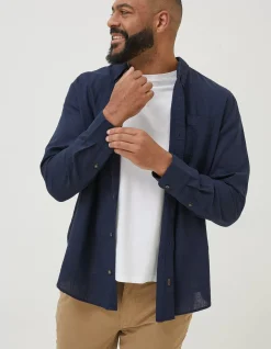 Men FatFace Shirts|Bugle Linen Cotton Shirt