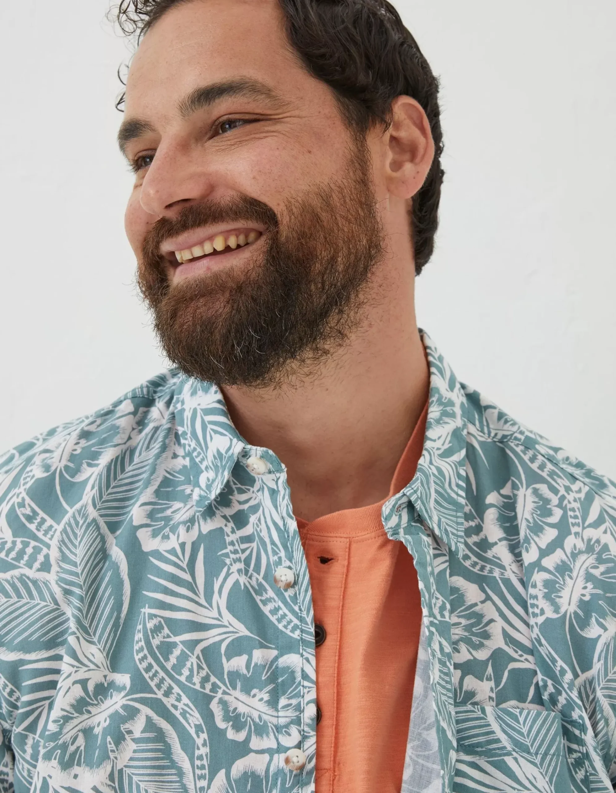 Men FatFace Shirts|Bugle Palm Print Shirt